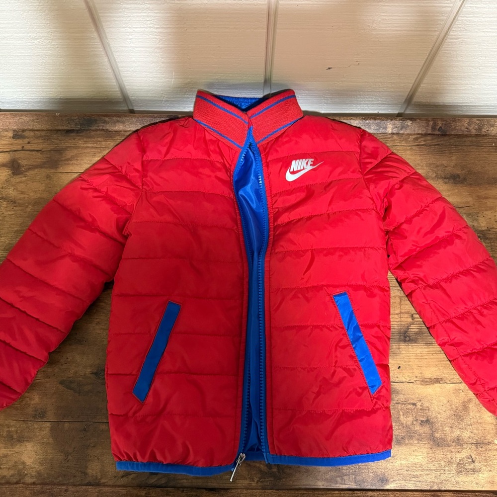 Nike Blue and Red Puffer Jacket